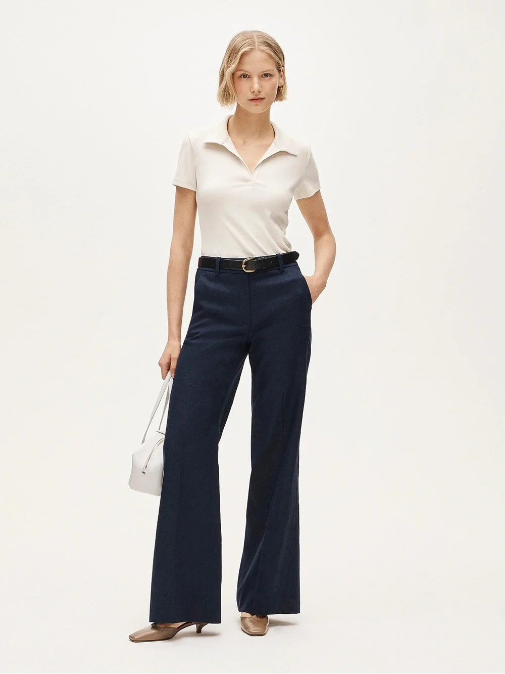 J Crew Carolina flare pant in stretch linen blend
